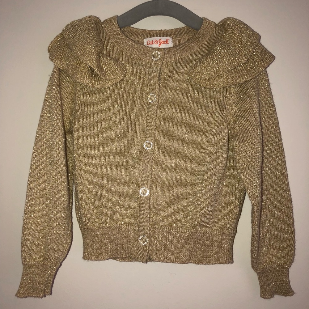 EUC!!! Gold cardigan sweater. 18mth